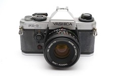 Yashica FX-D Quartz 35mm SLR Film Camera + Yashica ML 50mm f/2 Lens Works - READ