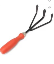 2 X Garden Hand Rake - Metal Garden Cultivator Tools Small Rake Wood Handle