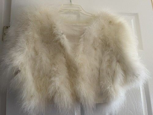 Vintage white fluffy shrug - vintage,