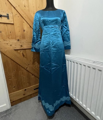 Vintage turquoise teal satin - teal,