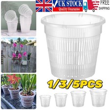 Clear Orchid Pot, 3-5 PCS Plastic Plant Pots with Drainage Hole and Tray