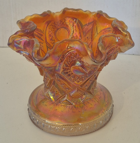 Vintage amber carnival glass - carnival,