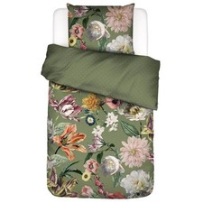 Bedding Floral Flowers Essenza Filou Forest Green Satin Floral Floral