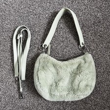Primark Cross Body Hand Bag Lime Green Fluffy Strap One Size Zip Travel Holiday