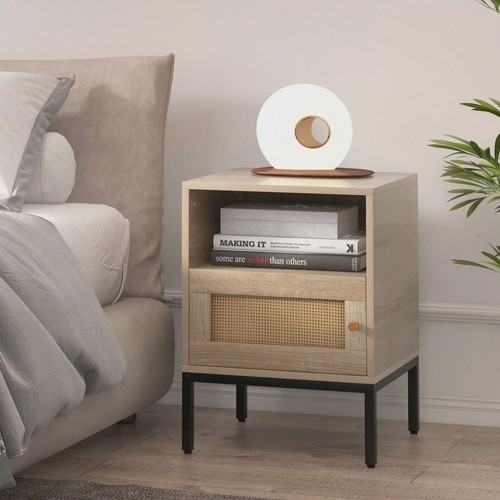 Boho rattan nightstand - boho,
