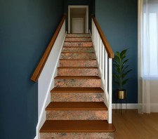 Decorative Copper Stair Risers Cladding - Real Metal Panels - Handcrafted