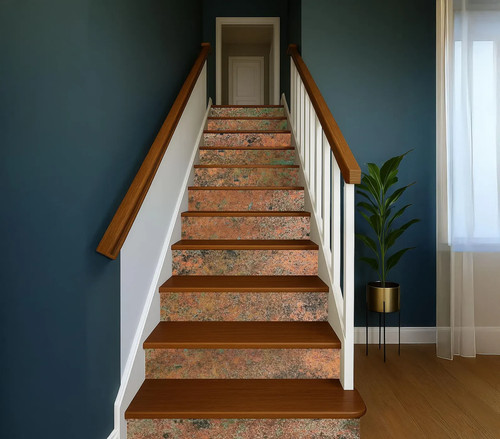 Decorative copper stair risers - decorative,
