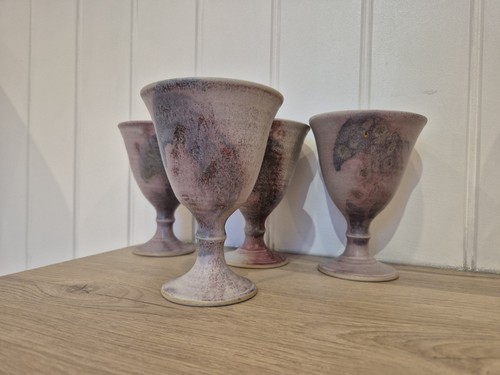 Studio pottery wine goblets - studio,