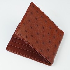 Ostrich Brown Leather Bifold