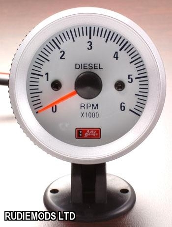52mm white face - car, off