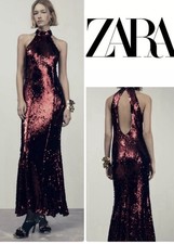 Zara Long Red Sequin Dress