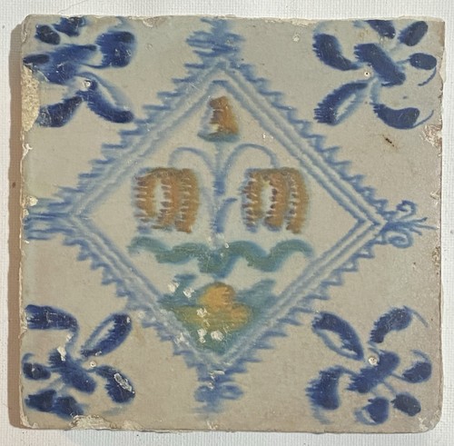 Dutch delft polychrome tile - dutch,