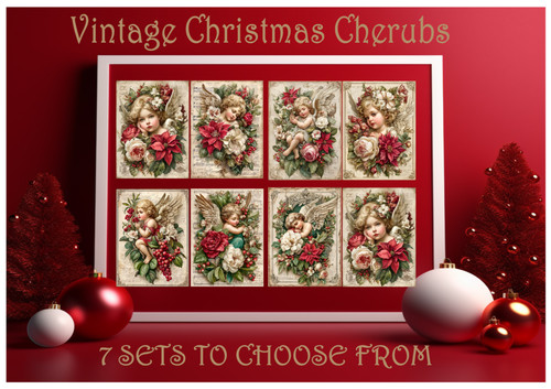 Vintage christmas cherubs - cherubs,