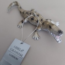 Gisela Graham Metallic Look Crocodile Ornament***