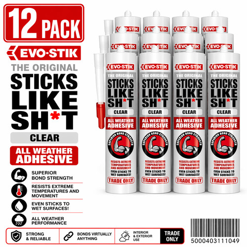 Evo stik clear sticks - 12,