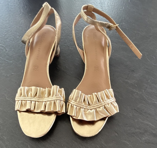 Gold women ankle strap block - strap,