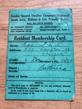 c. 1919 London General Omnibus Company’s Society Card to SCL Fuge of Chelsea