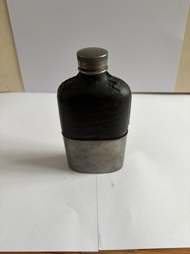 Antique leather topped glass - leather‑topped,