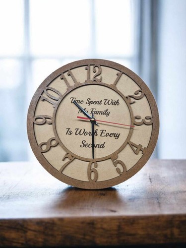 Personalised clock any - text, in
