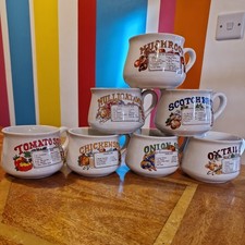 Vintage Soup Recipe Bowl Mugs