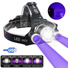 Red/UV LED Head Torch Headlamp