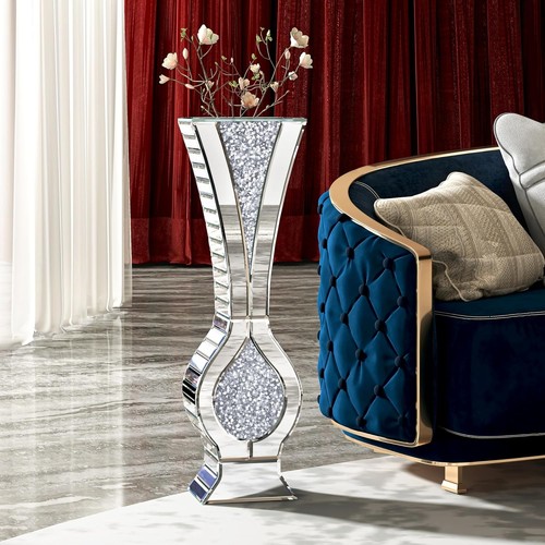 Tall crystal floor vase - floor,