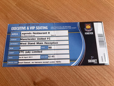 TICKET 2010/11 West Ham Utd v