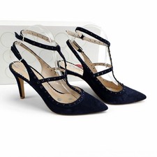 Boden Navy Suede Studded T-Bar