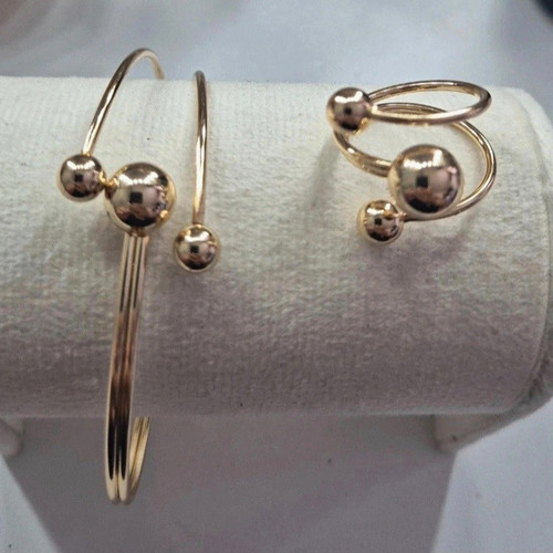 Ladies gold tone bangle and - ladies,