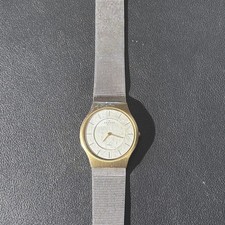 Skagen Mens Watch - silver & gold  tone. Steel strap. Made in Denmark - 35mm