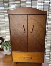 Small Apprentice Piece Size Mid-century Teak Wardrobe With Drawer & Coat Hangers