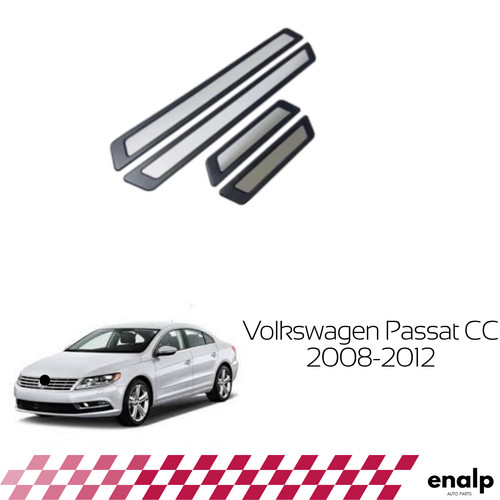 Chrome door sill scuff plate - door,