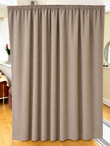 Beige lined curtain panels - lined,