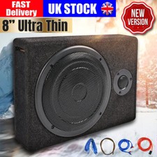 800W 8" Car Subwoofer Under-Seat Sub Woofer Speaker Stereo Slim Amplifier 4Ω UK