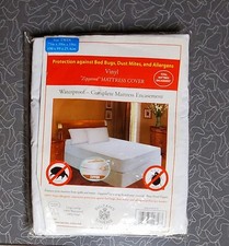 Twin Size Zippered Waterproof Vinyl Mattress Cover Protect From Bed Bugs Allergy
