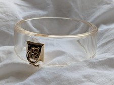 Alexander McQueen Early 2000's Clear Plexi Q Cuff Bracelet