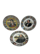 Royal Doulton Character Plates x 3 Shakespeare Robert Burns Charles Dickens