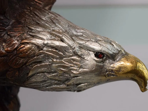 Bronze eagle sculpture - bronze,