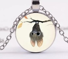 Bat Hanging From a Branch Cute Hanging Pendant Necklace With Gift Bag U.K SELLER