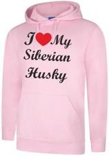 I Love My Siberian Husky Dog Gift Present Unisex Hoody Hoodie Hooded Sweatshirt
