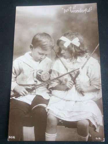 Old vintage postcard - old,