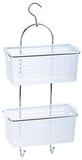Metal 2 Tier Large Plastic Basket Shower Caddy Storage Tidy Organizer With hook