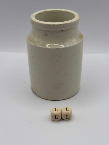 Old stoneware mustard - jar, (ll)