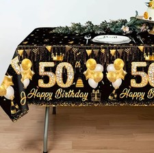 50th birthday table - table, cloth
