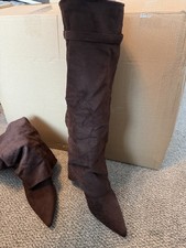 Shein Burgundy Knee High Boots