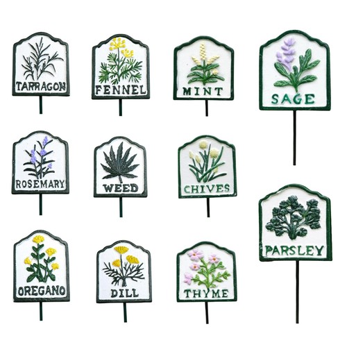 Metal herb markers plants - herb,