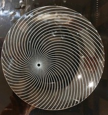 Vintage Glass Large Plate Swirl Pattern. Made by Chance Brothers England