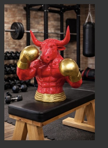 Red bull boxer ornament - ornament, gold