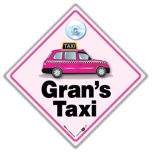 Gran taxi sign pink london - gran's,