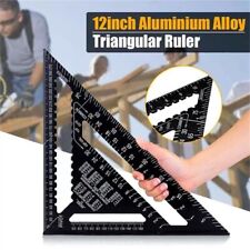 7" 12" Triangle Ruler Metric Aluminum Alloy Angle Measuring Woodworking Tool AU